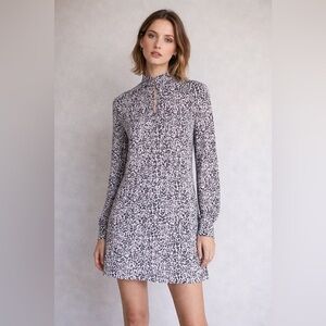 Anthropologie Bailey 44  Leopard Print Black White Dress Size 2